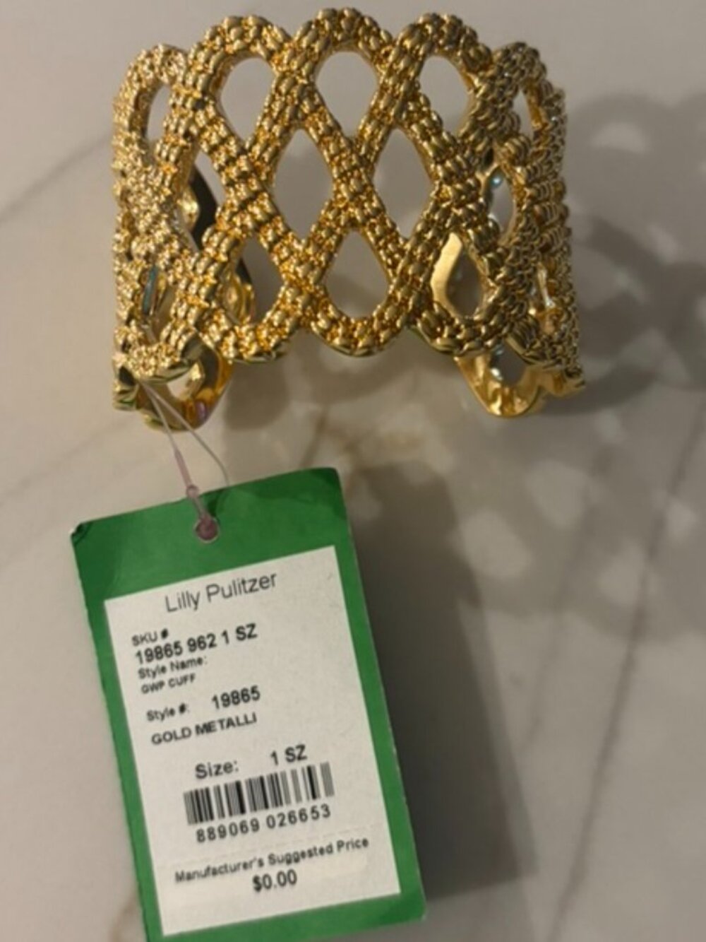 Lilly Pultitzer Gold Metalli cuff bracelet